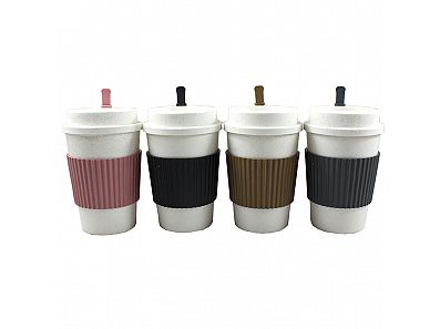 450ml Bulk Unbreakable Reusable Natural Eco Plastic Cup Food Grade Strong and Durable Wheat Straw Fiber Cup