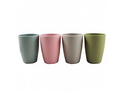 Factory Wholesale Reusable  350ml Water Cup Plastic Eco Wheat Straw Fiber Coffee Cup