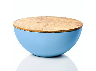 Manufacture Eco Friendly BPA Free Small Round Bamboo Fiber Salad Bowl With Bamboo Lid