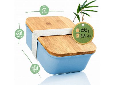 Bento Box bamboo fiber Wooden Lid Lunch Box Simple Environmental Friendly Box Square Bamboo Lid