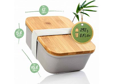 Natural eco friendly wholesale foodgrade bento lunch box tiffin box husk fiber single layer lunch box with bamboo lid ,