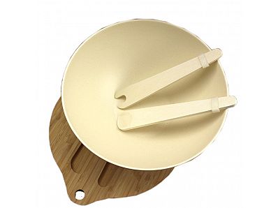 Large Bamboo Salad Bowl Set with Lids and Utensils